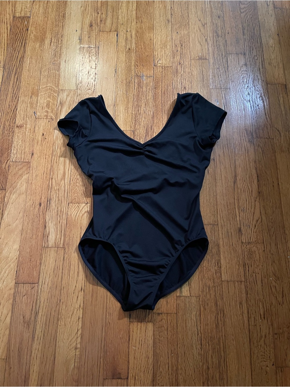 Black Short Sleeve Leotard Bodysuit